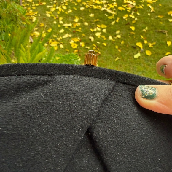 Vintage MM Malama Black Handbag  with Gold Accents 10”wide 7 “ height - Picture 7 of 14